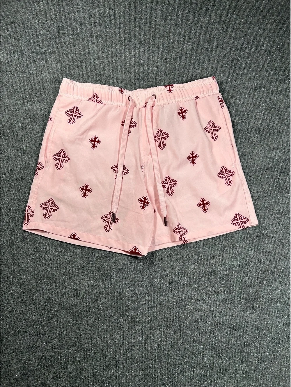 Saints Studio Pink Cross Print Drawstring Shorts M/M